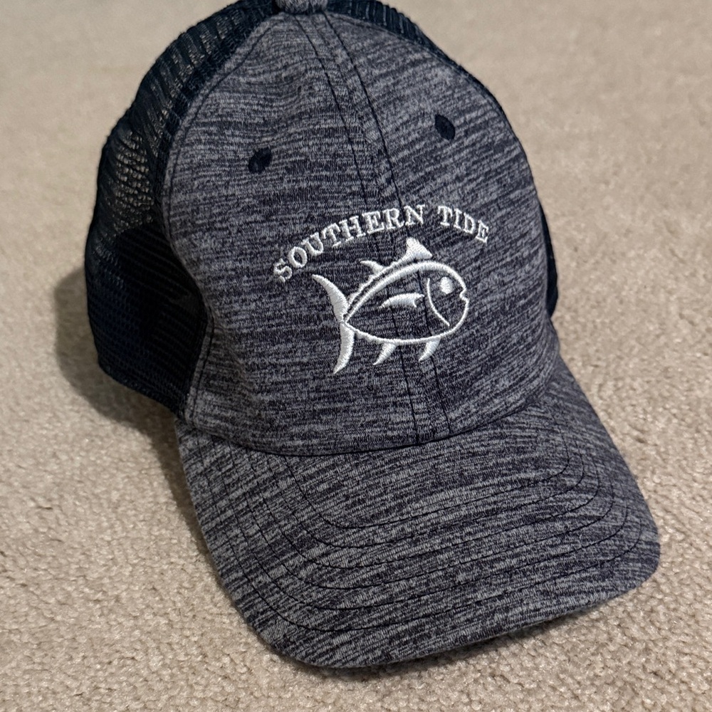 Southern Tide Navy Heathered Cap with Black Mesh